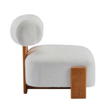 27.25" Modern Boucle Lounge Chair with Solid Wood Frame and Rolled Backrest, Soft and Durable Boucle Upholstery, Ideal for Living Room, Bedroom, or Office