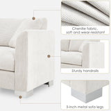 96*56" Modern Cloud Sectional Sofa,L-shaped Luxury Couch Set with 2 Free pillows,4-seat Chenille Indoor Furniture with Oversized Chaise for Living Room,Apartment,Office