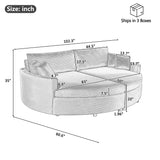 Oversized Double Chaise Lounge Sofa 102.3" Sofa Bed Upholstered Loveseat Sofa Couch with Deep Seat and USB Ports for Living Room