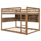 Full over Full Bunk Bed with Integrated Shelving, Color-Changing Lights and Pegboard
