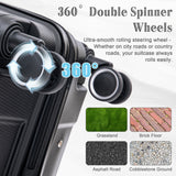 14"/20"/24"/28" 4 pcs/set in PP Spinner Wheel Luggage, Carry on Suitcase, Iron Pull Rod, Combination Password Lock, 14" Cosmetic Case