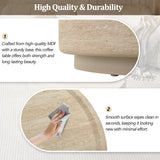 Round Coffee Table with Faux Luxury Marble Look, Drum Small Center Table With Strong Structure, Minimalist Mars Pattern End Table for Living Room, Bedroom, No Assembly Required