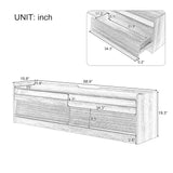 Modern TV Stand with Ample Storage,4 Drawer Design with Tempered Glass ,Built-in Charging Ports and Ambient LED Lighting