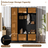 79'' Tall Modern Hall Tree with Shoe Storage, 4-in-1 Entryway Bench with 6 Cabinets, 4 Coat Hooks & Adjustable Shelf for Hallway, living room