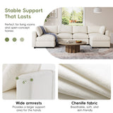 129" Modular Sectional Sofa, 6 Seat Cloud Sofa Bed with High Density Foam, U-Shaped Chenille Couch Set with Ottoman, Free Combination, Convertible Sleeper Sofa for Living Room, Apartment