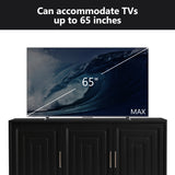 TV Stand for TVs up to 65 Inches, Modern Entertainment Center Media Console Cabinet with 2 Spacious Storage Space, Solid Wood Legs for Living room