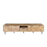 TV Stand for TVs up to 85", Media Console Entertainment Center with Storage, Natural Wood