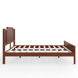 Queen Size Platform Bed Frame Bamboo Bed with Headboard and Footboard, Brown