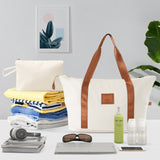 Hardshell Luggage Sets 6 Piece Suitcase Set, Expandable Lightweight Suitcases with Dual Wheels, TSA Lock, White Brown