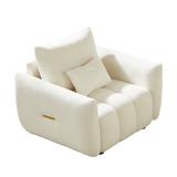 Upholstered Accent Chair Ergonomic Single Sofa Couch Lounge Chair Club Chair Armchair, Beige