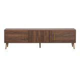 Mid Century TV Stand with 2 Drawers, Media Console Table for TVs up to 80'', Entertainment Center with Storage, Walnut