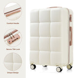 Hardshell Luggage Set - 20/24/28 Inch ABS Suitcases with Carry-on, Cup Holder, Spinner Wheels & Side Hooks