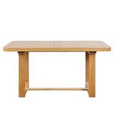 Extendable Dining Table Solid Wood Dinner Table Rectangular Kitchen Table Desk with Rounded Corner & Foot Pad, Natural