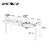 Console Table with 3 Drawers, Farmhouse Entryway Table, Sofa Table Accent Table with Solid Oak Legs for Living Room/Hallway
