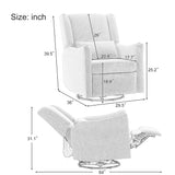 Wingback Recliner Chair Gliding Recliner Rocking Nursery Chair Accent Chair