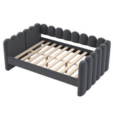 Queen Size Daybed Bed Upholstered Sofa Bed, Gray