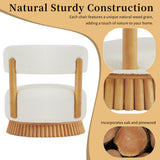 Upholstered Accent Chair Ergonomic Lounge Chair Round Armless Chair with Curved Back & Thick Cushion, Beige