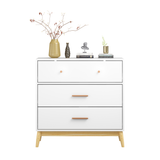 3-Drawer Dresser Storage Cabinet White Chest of Drawers Sideboard