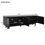 Graceful TV Stand with Arch Cabinets for TVs Up to 78'', Minimalist Entertainment Center with Solid Wood Legs, Practical Media Console with Adjustable Shelves for Living Room