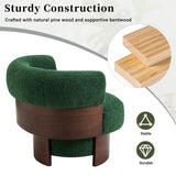 Modern 32'' Wide Curved Sculptural Swivel Barrel Chair,360° Swivel Base, Comfortable Fabric, Versatile for Living Room and Bedroom