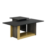 Modern Light Luxury Coffee Table Set of 2, Small Square Coffee End Table with Spacious Top, Center Table for Living Room