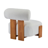 27.25" Modern Boucle Lounge Chair with Solid Wood Frame and Rolled Backrest, Soft and Durable Boucle Upholstery, Ideal for Living Room, Bedroom, or Office
