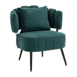 Upholstered Barrel Accent Chair Ergonomic Single Sofa Chair Decorative Armchair, Green