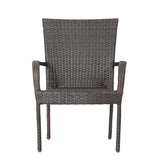 PE WICKER STACKING CHAIR,4PCS