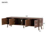70inch Modern TV Stand for TVs up to 80 inches for Living Room, Entertainment Center with Solid Wood Legs, Soft Closing Hinges and Cable Management