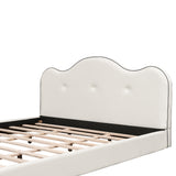 King Size Upholstered Platform Bed, Beige