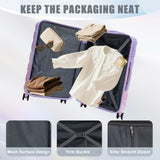 20"/24"/28" 3 pcs/set in PC Spinner Wheel Luggage, Carry on Suitcase, With Gradient Color and Combination Lock(Pink+Purple)
