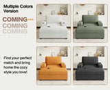 42.8" Oversized Chaise Lounge Chair with Storage Ottoman, Corduroy Sofa Bed with Cup Holders & USB Charging Port, Upholstered Sleeper Chair, Deep - Seat Reading Couch for Living Room, Bedroom