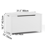 Kids Wooden Toy Box Storage with Safety Hinged Lid for Ages 2+