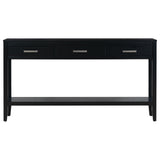 62.2'' Farmhouse Entryway Table with 3 Drawers, Painted Console Table with Bottom Shelf & Iron Handles, Minimalist Sofa Table for Living Room, Hallway, Kitchen, Bedroom, Office
