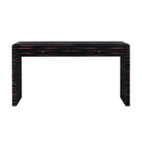 Curved Wooden Console Table with Storage, Rustic Farmhouse Entryway Table with 2 Drawers for Hallway & Living Room, Black