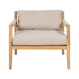 Outdoor Accent Chair Patio Club Chair Leisure Armchair with Weather-resistant Cushion & Acacia Wood Frame