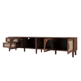 86" TV Stand for Up to 90" TVs, Entertainment Center TV Console Modern Media Console with App-Controlled LED Lights, Dark Brown
