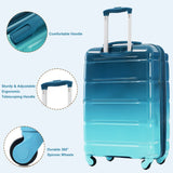 3pcs 20" Luggage Set with Travel Duffel Bag, Wet-Dry Toiletry Bag, TSA Lock & Spinner Wheels, Hard Shell Carry-On Suitcase, Blue