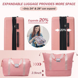 Hardside Luggage Set 5 Piece with Bags,20IN Half-opening Carry on Luggage with USB Port, Expandable 24IN 28IN Luggage with Double Spinner Wheels TSA Lock