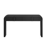 Modern Console Table with 2 Storage Drawers, Fluted Entryway Table with Rounded Silhouette for Hallway Living Room and Entryway