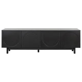 Graceful TV Stand with Arch Cabinets for TVs Up to 78'', Minimalist Entertainment Center with Solid Wood Legs, Practical Media Console with Adjustable Shelves for Living Room