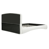 Curved Upholstered Bed with Smart Ambient Lighting,Cream