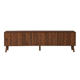 70inch Modern TV Stand for TVs up to 80 inches for Living Room, Entertainment Center with Solid Wood Legs, Soft Closing Hinges and Cable Management