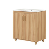30" Bathroom Vanity with Sink Combo, Multi-functional Bathroom Cabinet with Doors and Drawer, MDF Board