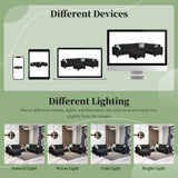 Sectional Sofa Couches Living Room Sets, 7 Seats Modular Sectional Sofa with Ottoman, L Shape Fabric Sofa Corner Couch Set with 3 Pillows