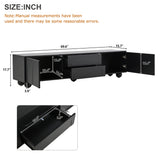 Cream Style TV Stand with Arched Doors & 2 Drawers for TVs up to 75", Minimalist Media Console with Rebound Device, Entertainment Center with 5 Iron Round Legs for Living Room, Bedroom