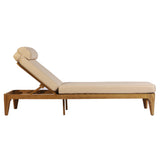 4-Position Adjustable Outdoor Chaise Lounge with Water-Resistant Cushion & Head Pillow, Patio Recliner Sun Lounge Chair Daybed, Brown
