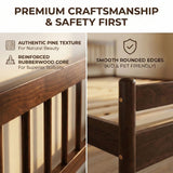 Queen Size Platform Bed Frame with Headboard and Footboard, Walnut