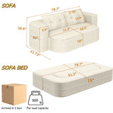 78.7" Modern 2-in-1 Foldable Sofa with Functional Blanket and 2 Soft Pillows,Comfortable Corduroy Sofa, Convertible Sleeper Sofa Bed, Deep Seat Sofa Couch