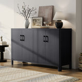 Farmhouse Sideboard 4-Door Storage Cabinet with Distressed Finish, Rustic Accent Cabinet